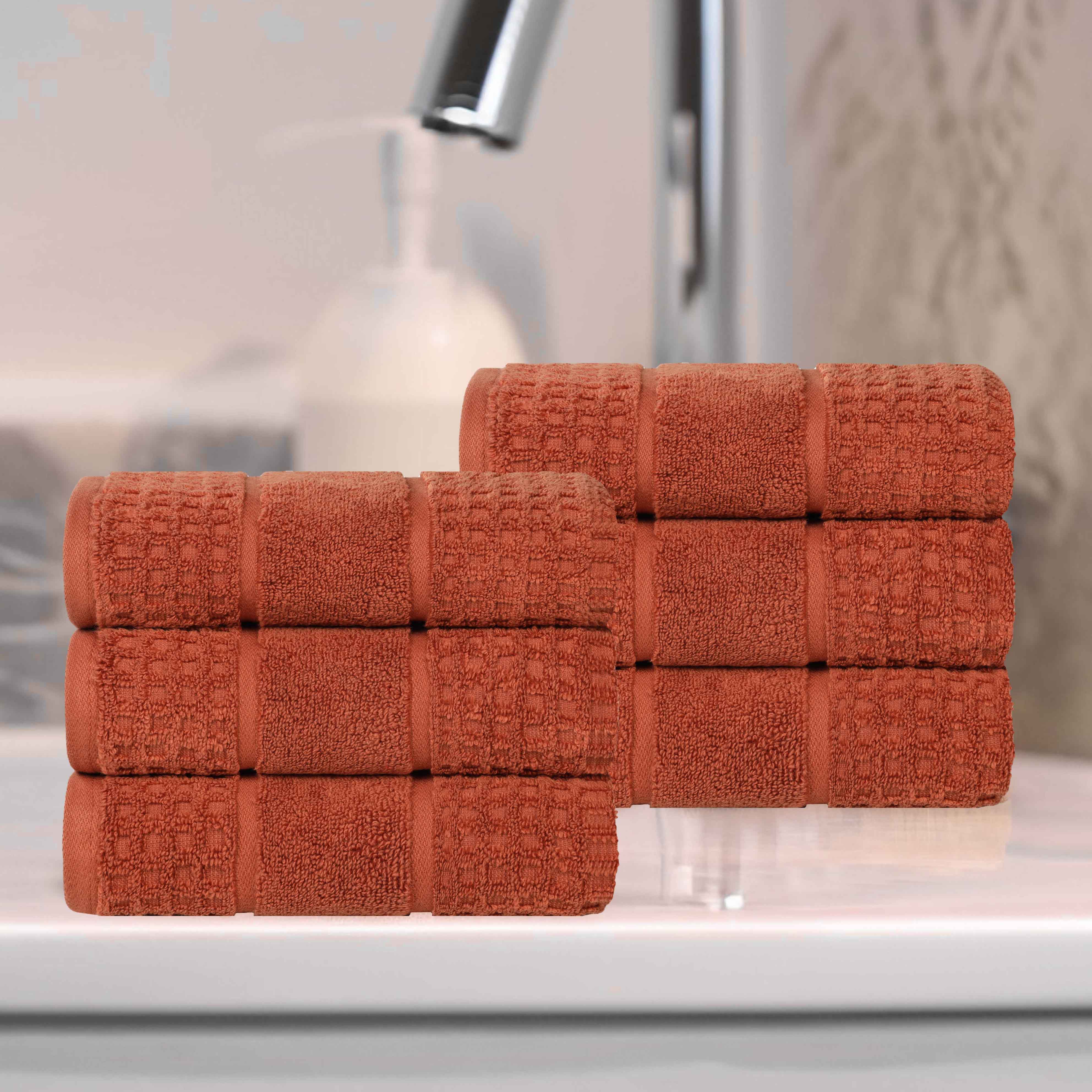 Napa Zero Twist Cotton Solid Waffle Honeycomb Hand Towel Set of 6 - Towel Set by Superior