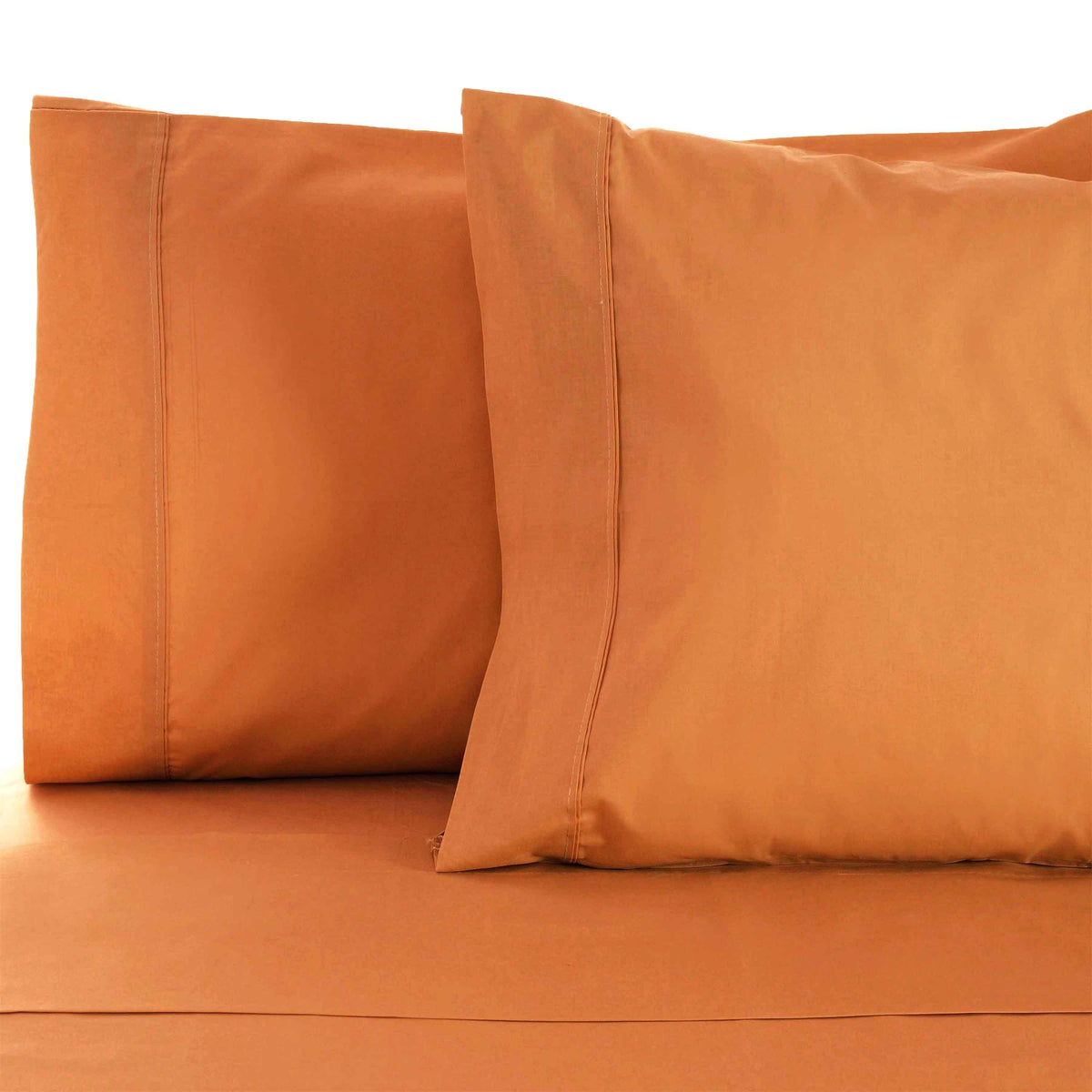 Cotton Blend 800 Thread Count Solid Pillowcase Set of 2 - Rust