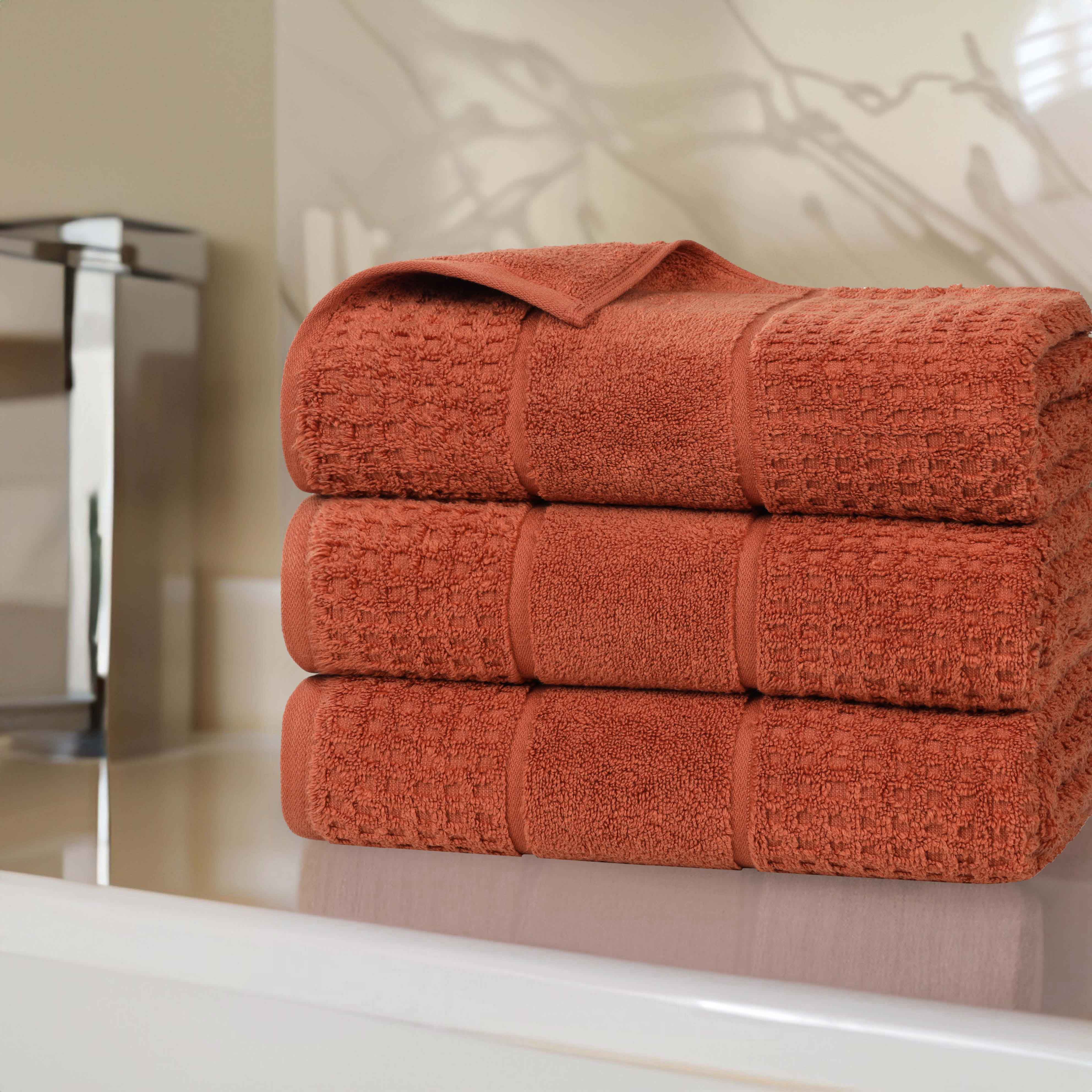 Napa Zero Twist Cotton Solid Waffle Honeycomb Bath Towel Set of 3 - Bath Towel by Superior