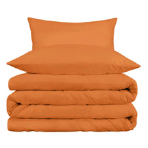 Cotton Blend 800 Thread Count Solid Duvet Cover Set - Rust