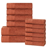 Honeycomb Textured Waffle Border Cotton 12 Piece Towel Set - Towel Set by Superior