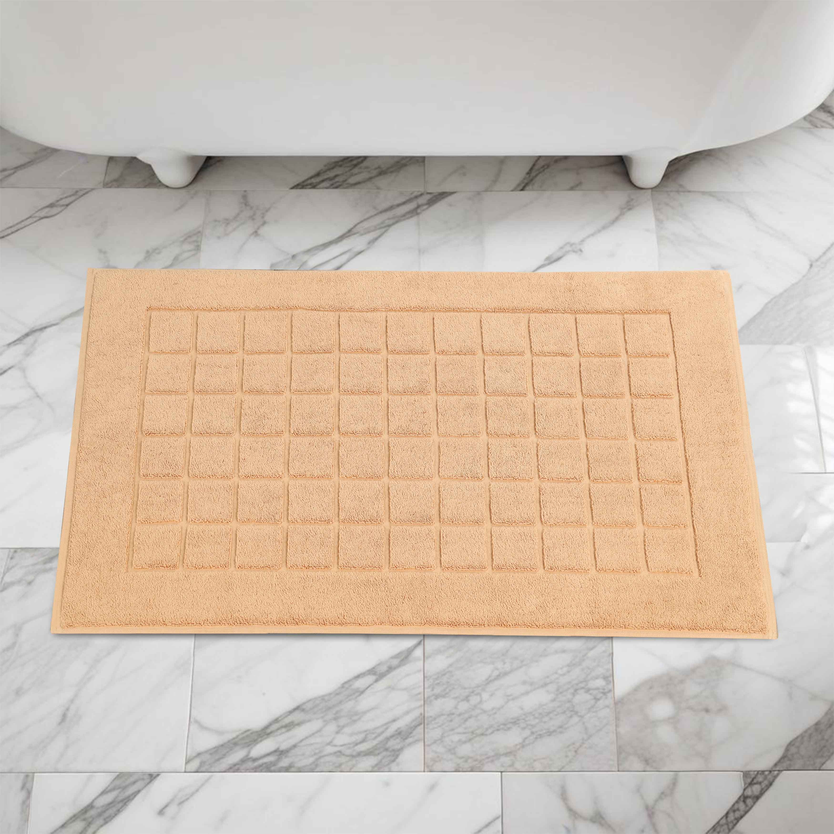 Nora Cotton Solid Absorbent Thick Checkered Washable Bath Mat Set of 2 - Bath Mats by Superior