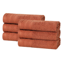 Honeycomb Textured Waffle Border Cotton Face Towels, Set of 6