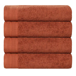 Honeycomb Textured Waffle Border Cotton Bath Towels, Set of 4 - Bath Towel by Superior