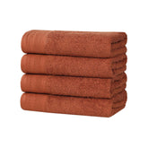 Honeycomb Textured Waffle Border Cotton Hand Towels, Set of 4