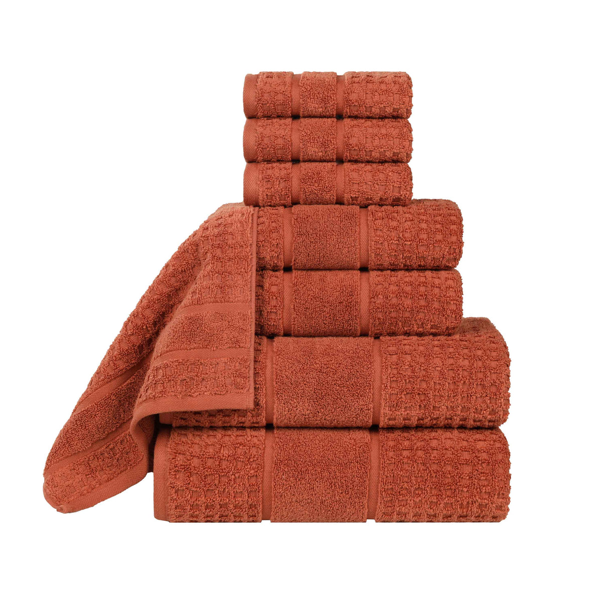 Napa Zero Twist Cotton Solid Waffle Honeycomb 8 Piece Towel Set