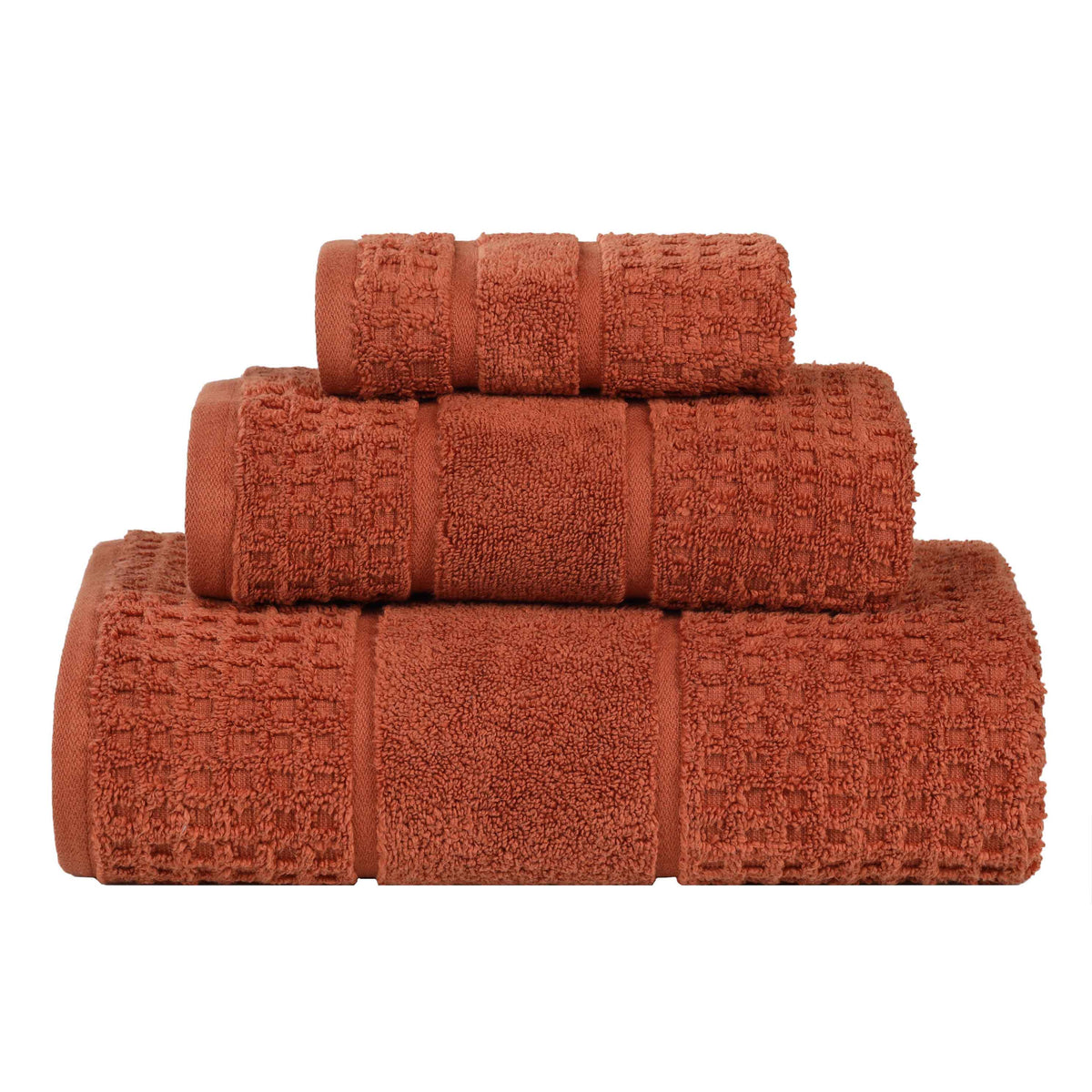 Napa Zero Twist Cotton Solid Waffle Honeycomb 3 Piece Towel Set