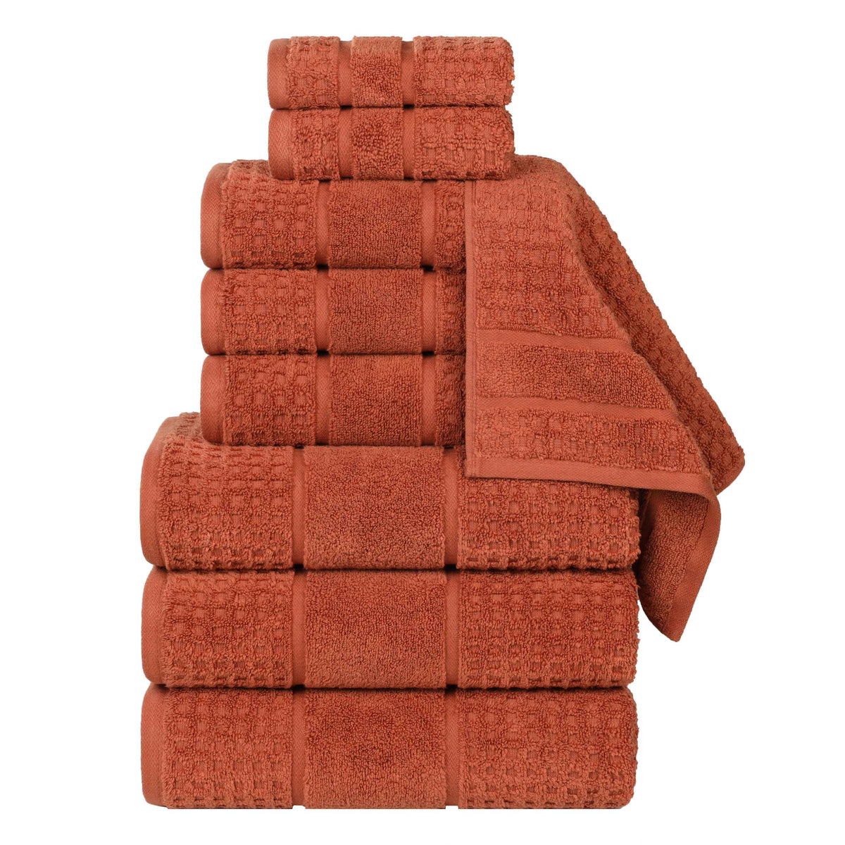 Napa Zero Twist Cotton Solid Waffle Honeycomb 9 Piece Towel Set