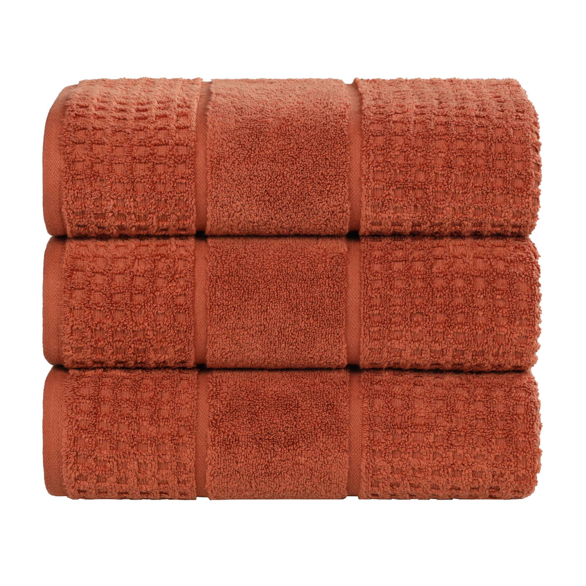 Napa Zero Twist Cotton Solid Waffle Honeycomb Bath Towel Set of 3