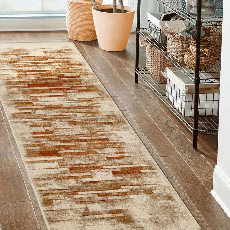 Culver Abstract Graphic Design Indoor Area Rugs or Runner Rug - Rust