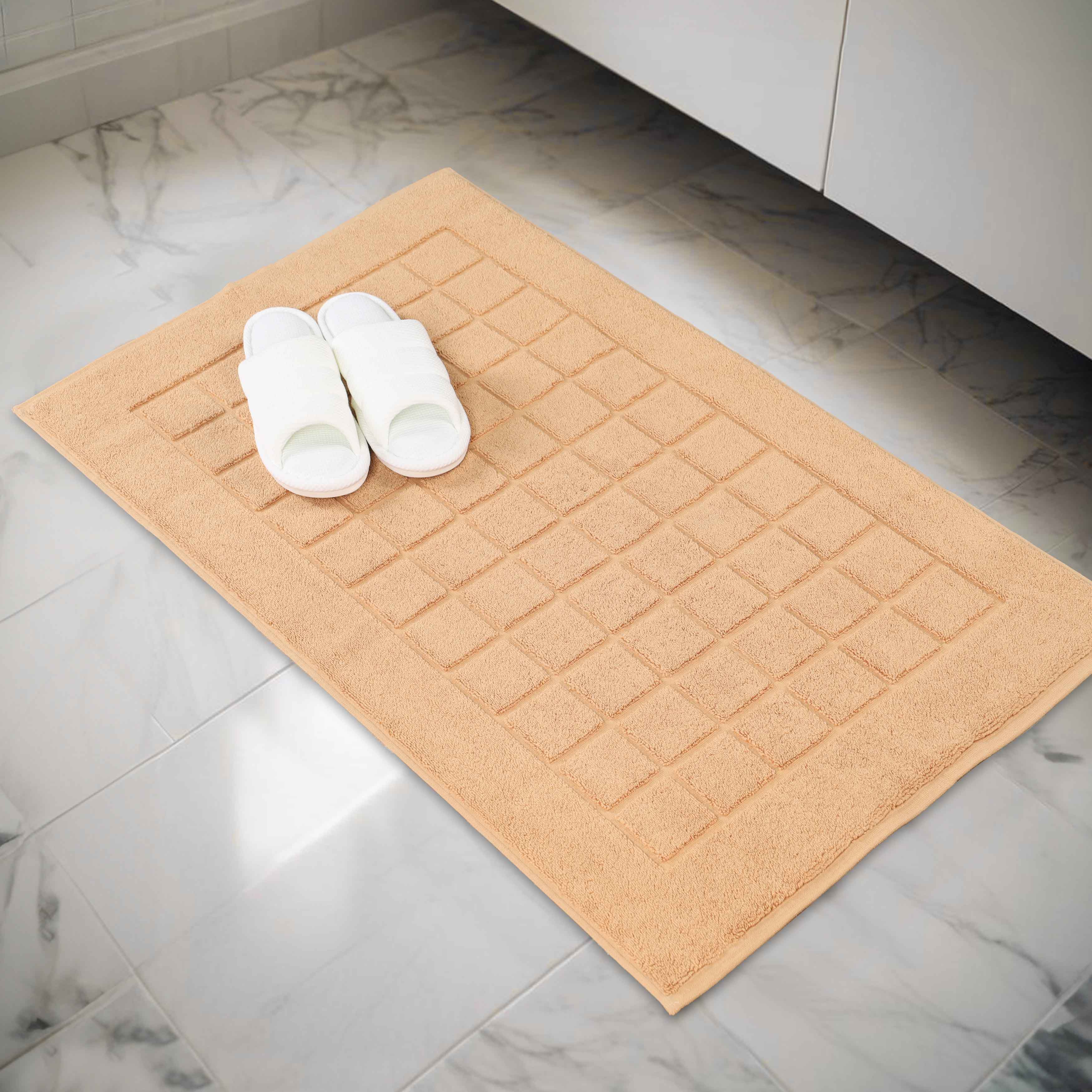 Nora Cotton Solid Absorbent Thick Checkered Washable Bath Mat Set of 2 - Bath Mats by Superior