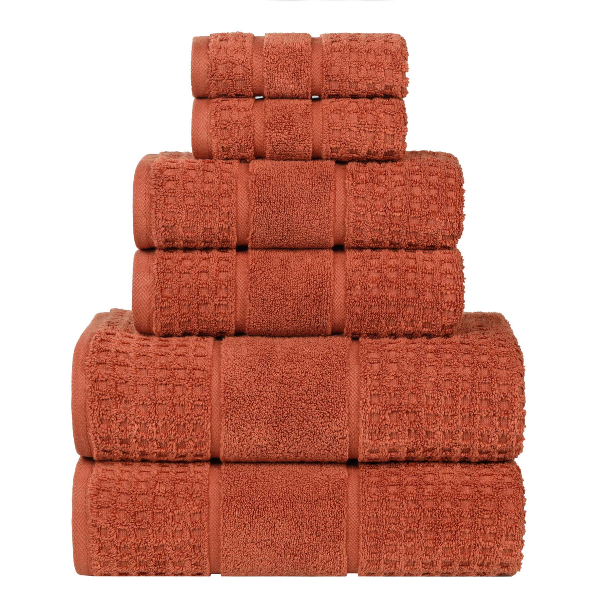 Napa Zero Twist Cotton Solid Waffle Honeycomb 6 Piece Towel Set