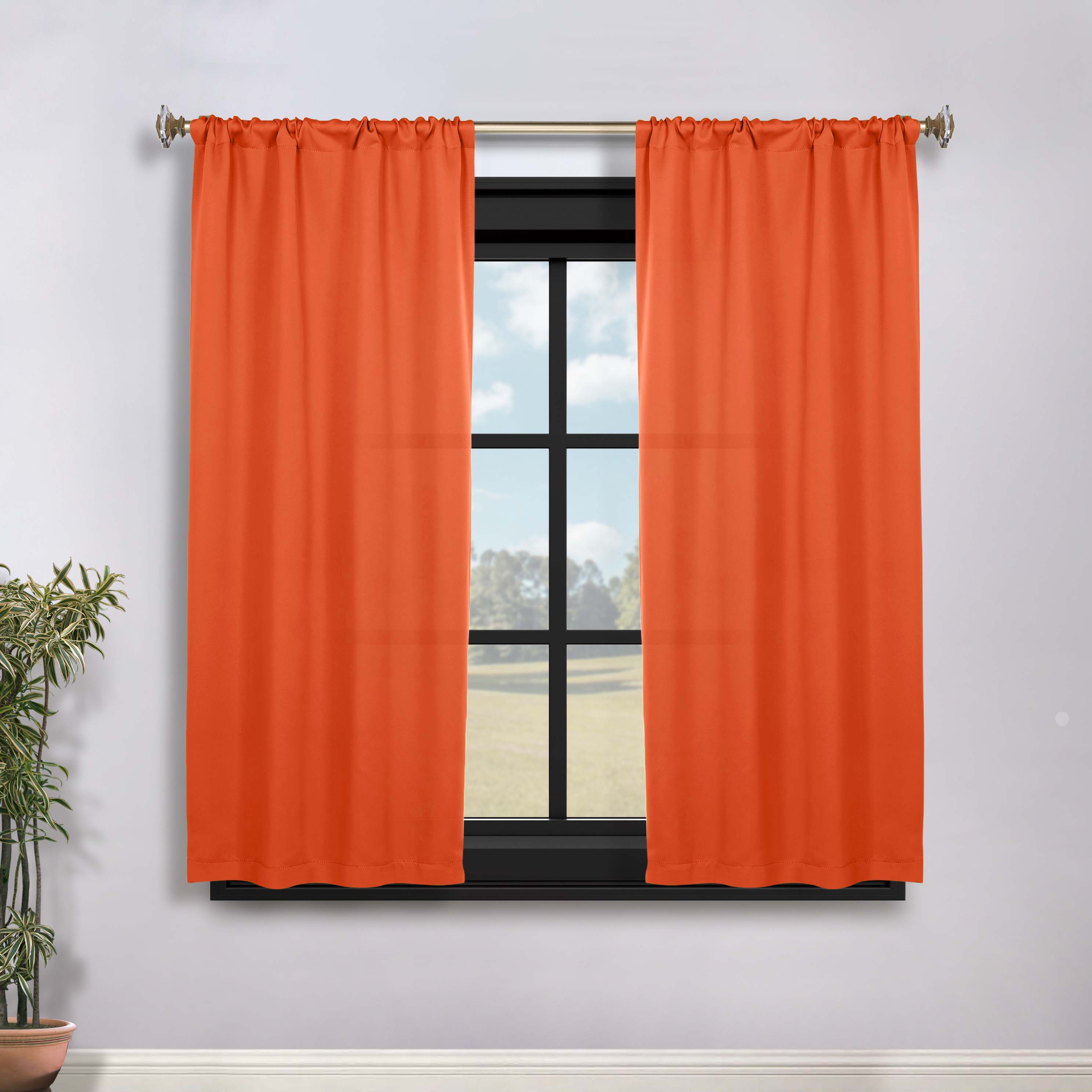 Solid Room Darkening Rod Pocket Blackout Curtain Panels, Set of 2 - Blackout Curtains by Superior