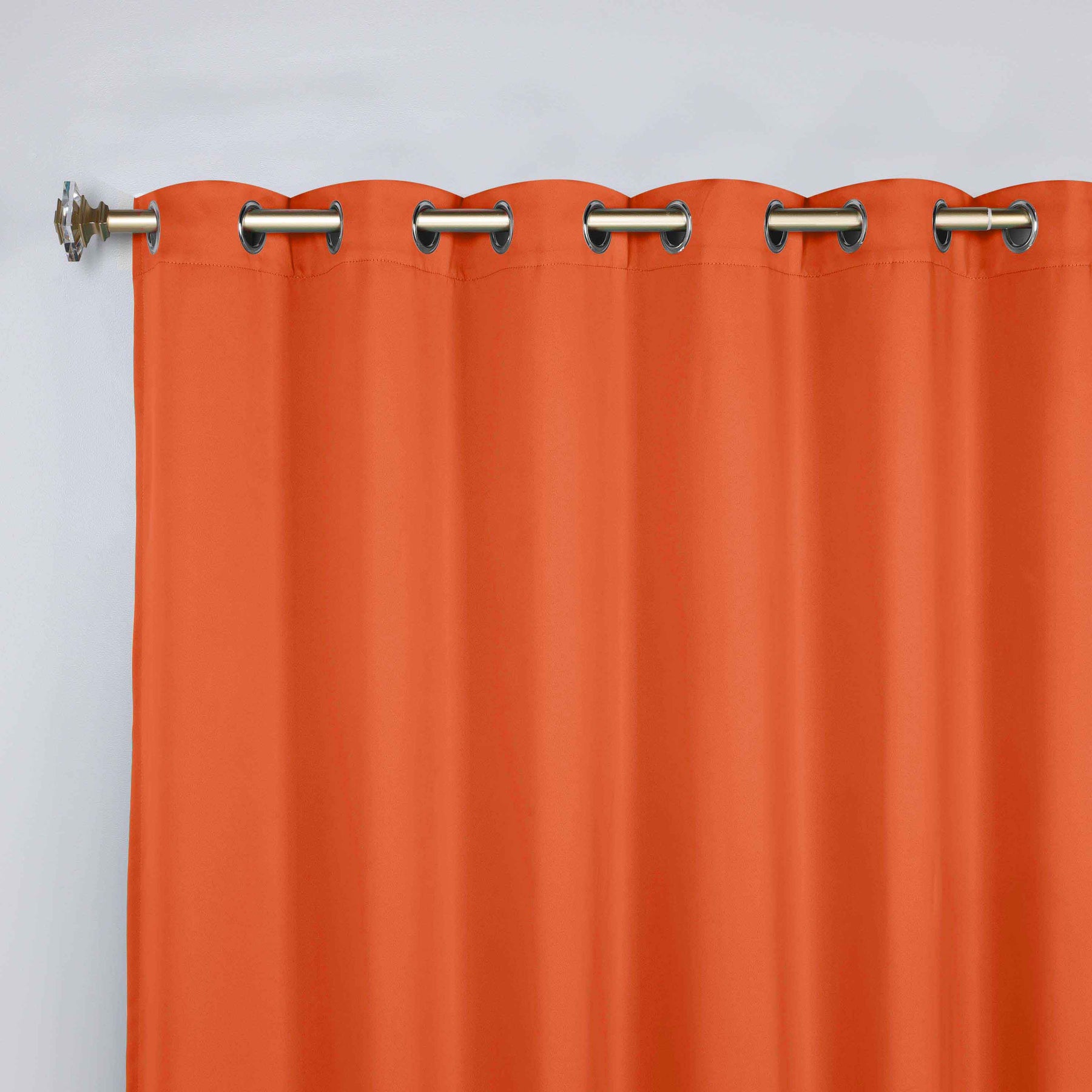 Classic Modern Solid Room Darkening Blackout Curtain Panels, Set of 2 - Rust