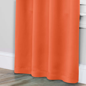 Solid Room Darkening Rod Pocket Blackout Curtain Panels, Set of 2 - Rust