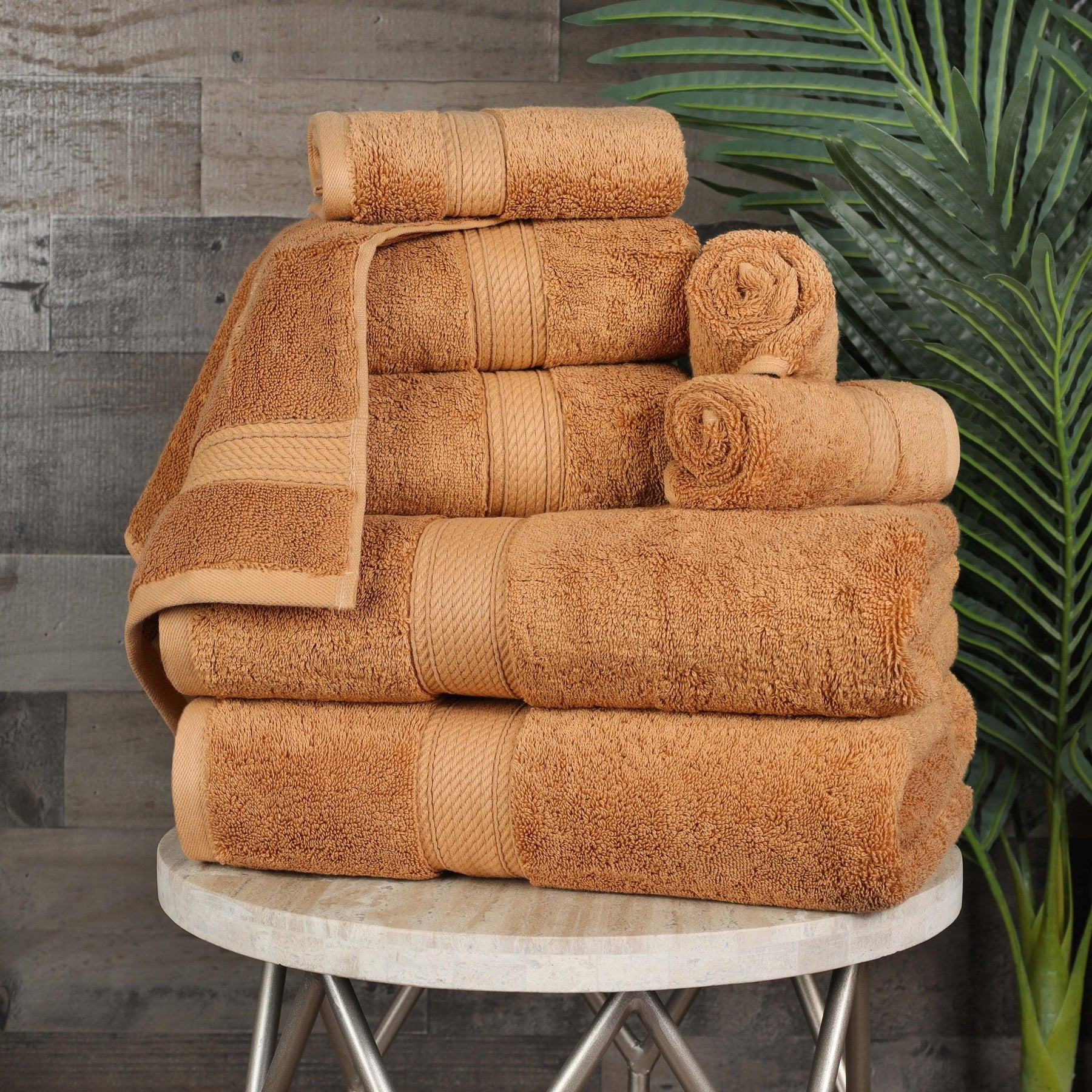 Egyptian Cotton Pile 8 Piece Ultra Plush Solid Towel Set - Towel Set by Superior - Superior 