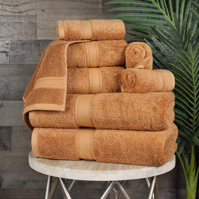 Egyptian Cotton Pile 8 Piece Ultra Plush Solid Towel Set - Towel Set by Superior - Superior 