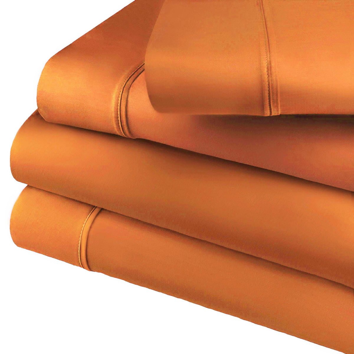 Cotton Blend 800 Thread Count Solid Deep Pocket Bed Sheet Set - Rust