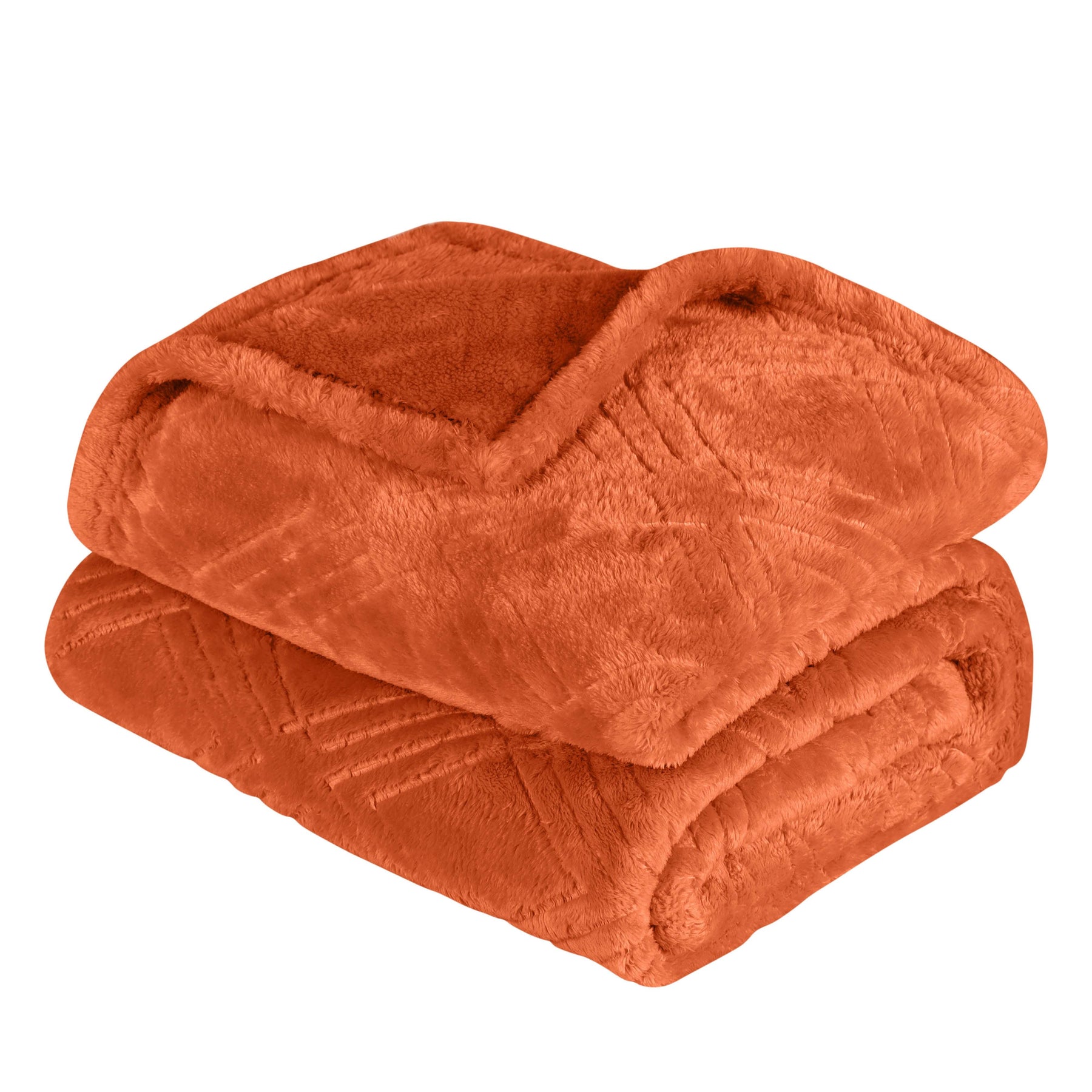 Alaska Diamond Fleece Plush Ultra-Soft Fluffy Blanket - Rust