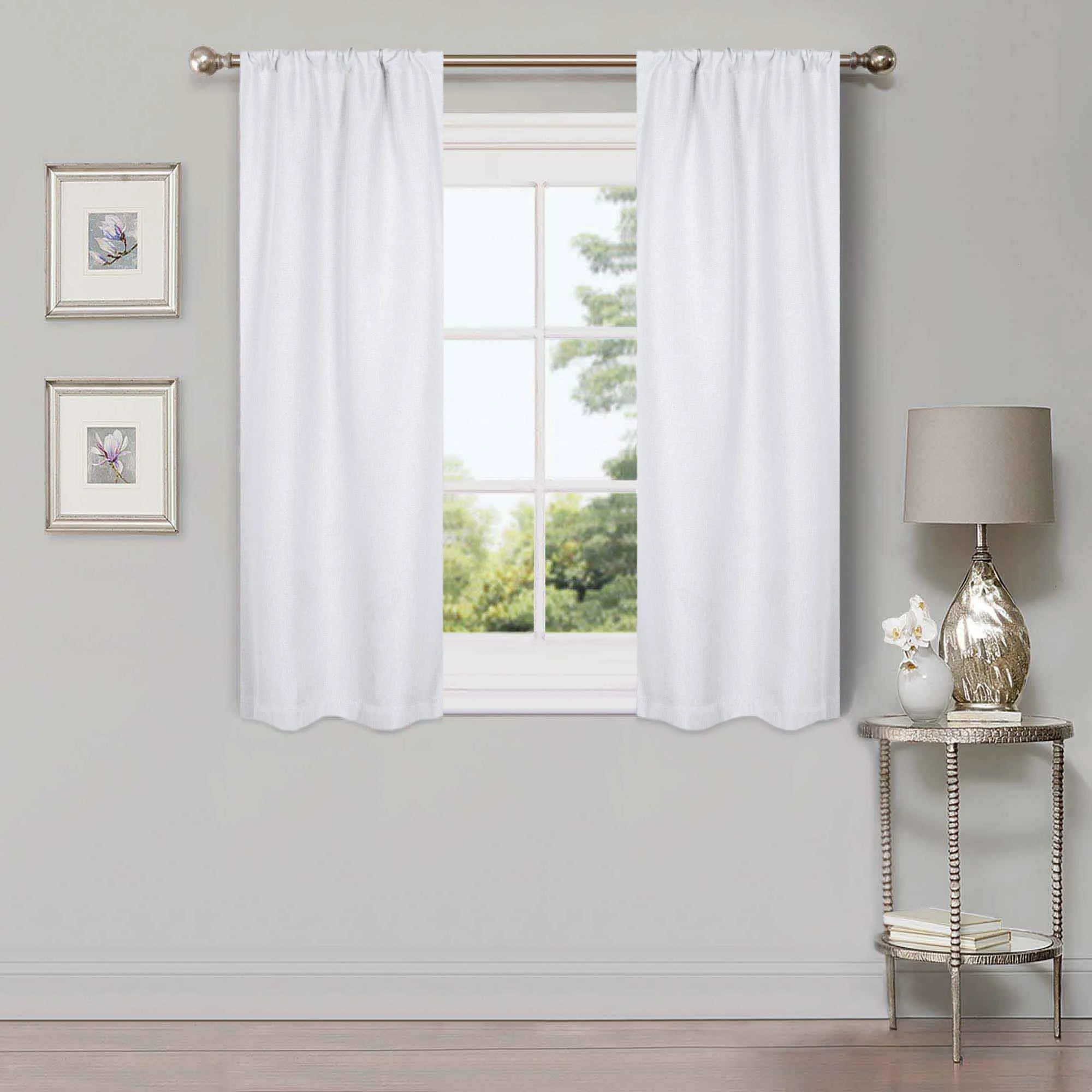 Linen Washable Room Darkening Blackout Curtains, Set of 2