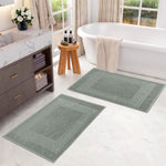 100% Cotton Absorbent Greek Key Border Solid 2 Piece Bath Mat Set - Bath Mats by Superior