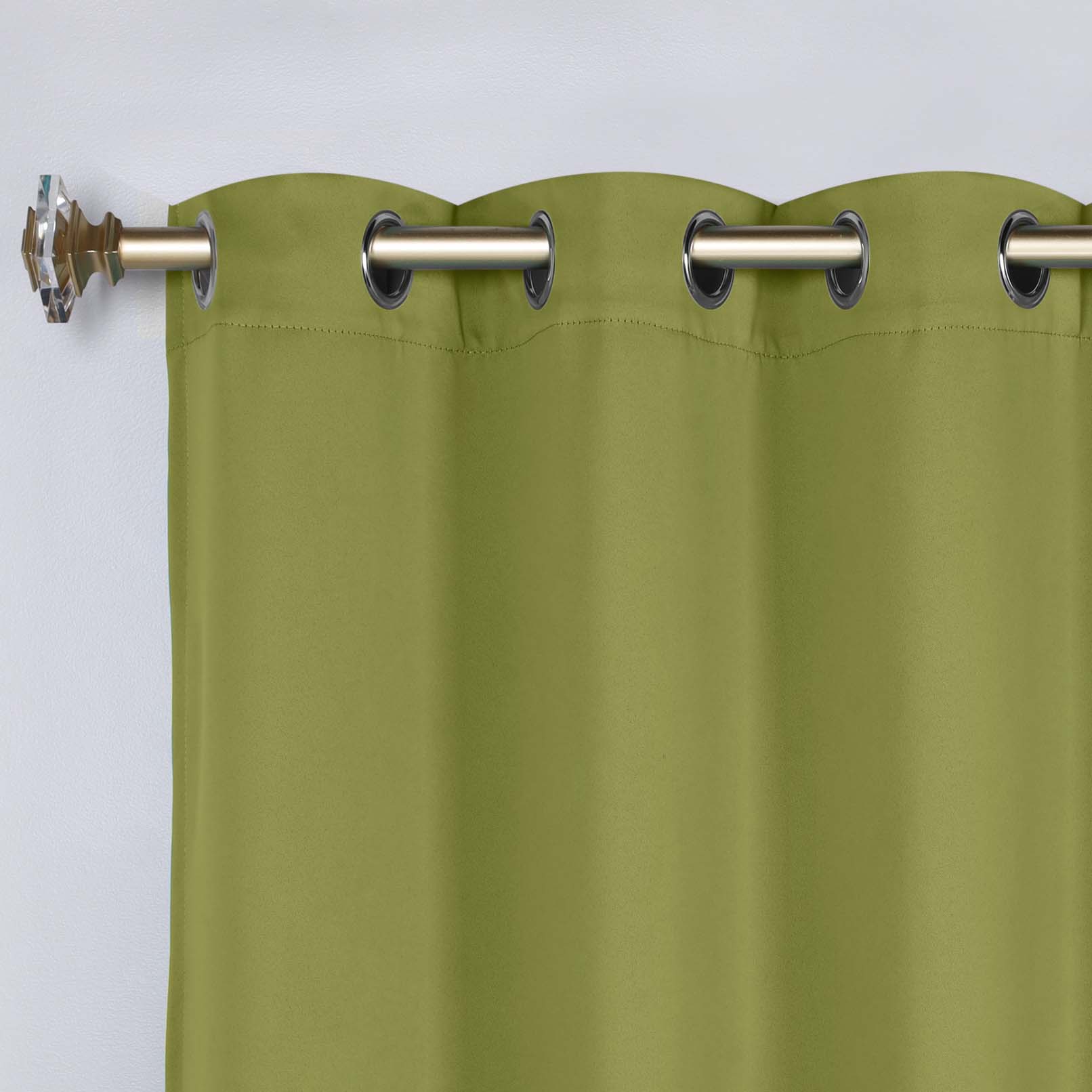 Classic Modern Solid Room Darkening Blackout Curtain Panels, Set of 2 - Sage