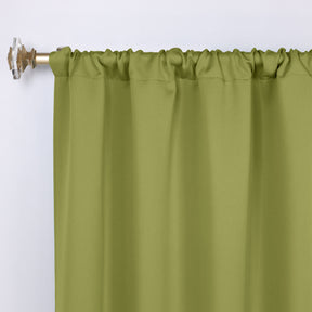 Solid Room Darkening Rod Pocket Blackout Curtain Panels, Set of 2 - Sage