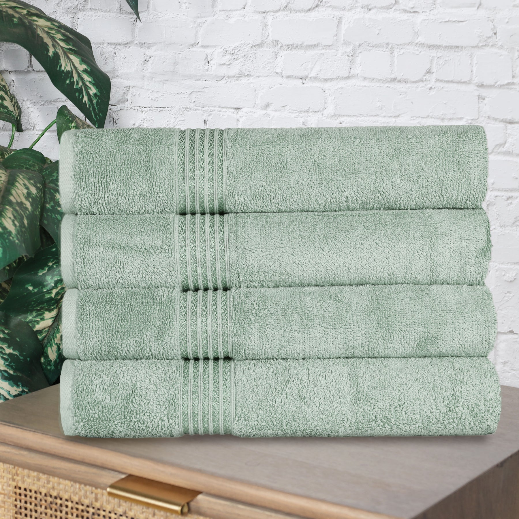 Heritage Egyptian Cotton Plush Absorbent Luxury Bath Towel Set of 4