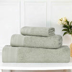 Honeycomb Textured Waffle Border Cotton 3 Piece Towel Set - Towel Set by Superior