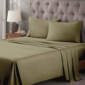 Egyptian Cotton 400 Thread Count Solid Deep Pocket Bed Sheet Set - Sage