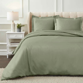 1200 Thread Count Egyptian Solid Cotton Duvet Cover Set