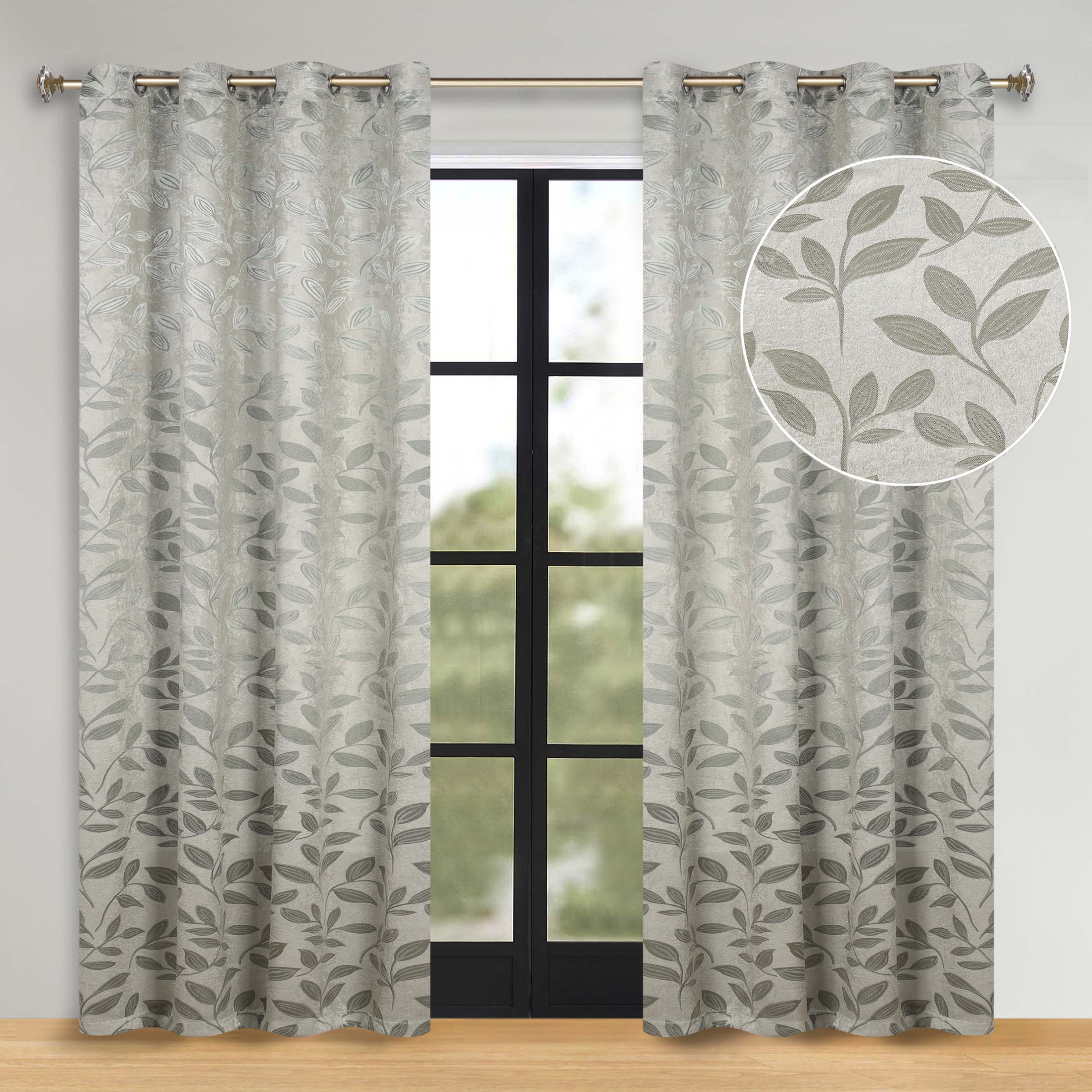 Leaves Room Darkening Washable Blackout Curtain Panels, Set of 2 - Blackout Curtains by Superior