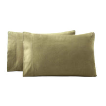 Rome Flannel Cotton Solid Fuzzy Pillowcases, Set of 2