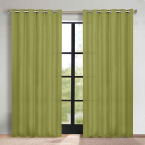 Classic Modern Solid Room Darkening Blackout Curtain Panels, Set of 2 - Sage