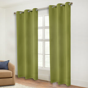 Classic Modern Solid Room Darkening Blackout Curtain Panels, Set of 2 - Sage