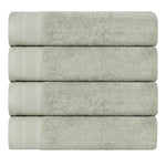 Honeycomb Textured Waffle Border Cotton Bath Towels, Set of 4 - Bath Towel by Superior