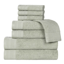 Honeycomb Textured Waffle Border Cotton 8 Piece Towel Set