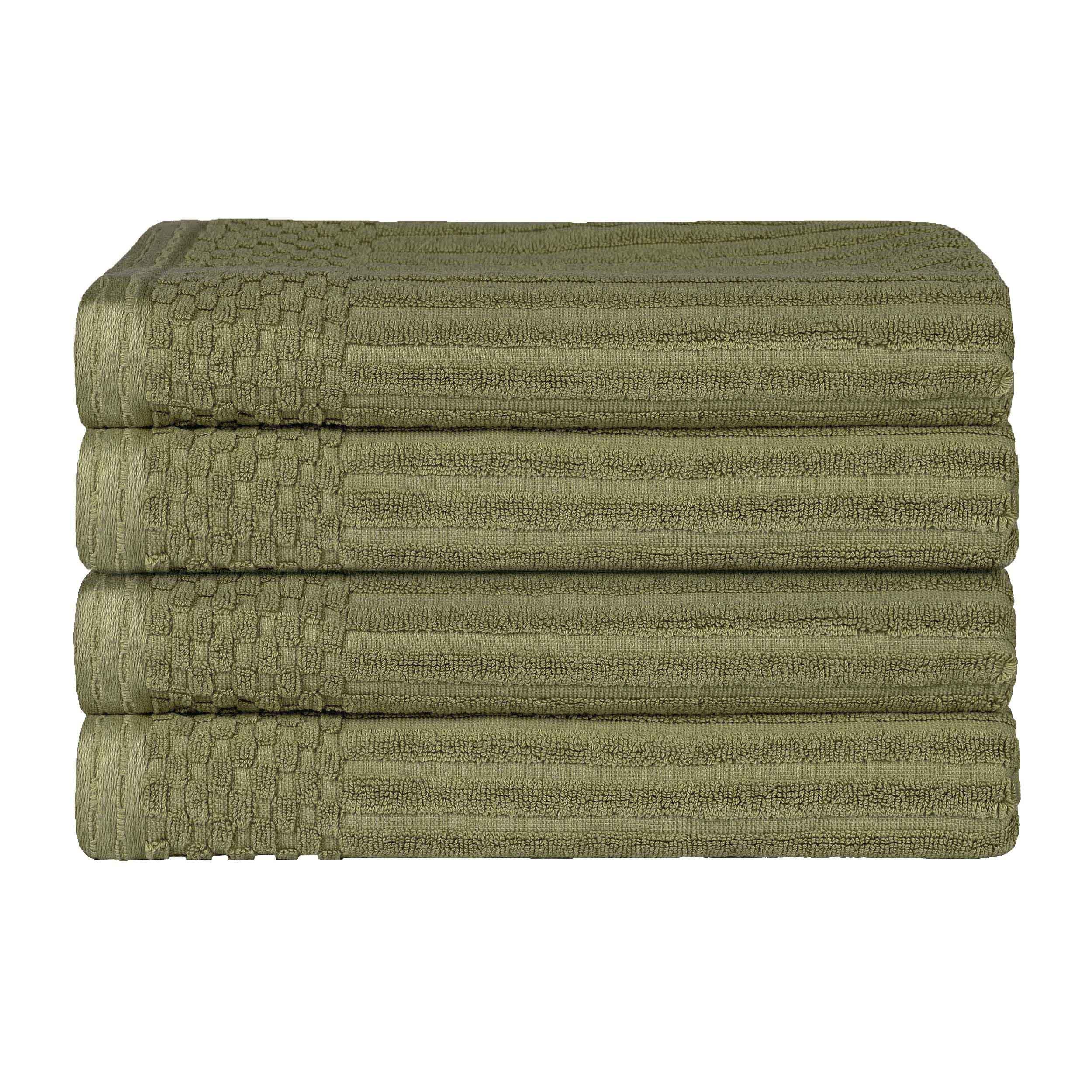 Soho Ribbed Cotton Absorbent Bath Towel Set of 4 - Bath Towel by Superior