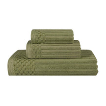 Soho Ribbed Cotton Absorbent 3 Piece Assorted Towel Set - Towel Set by Superior - Superior 