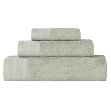 Honeycomb Textured Waffle Border Cotton 3 Piece Towel Set