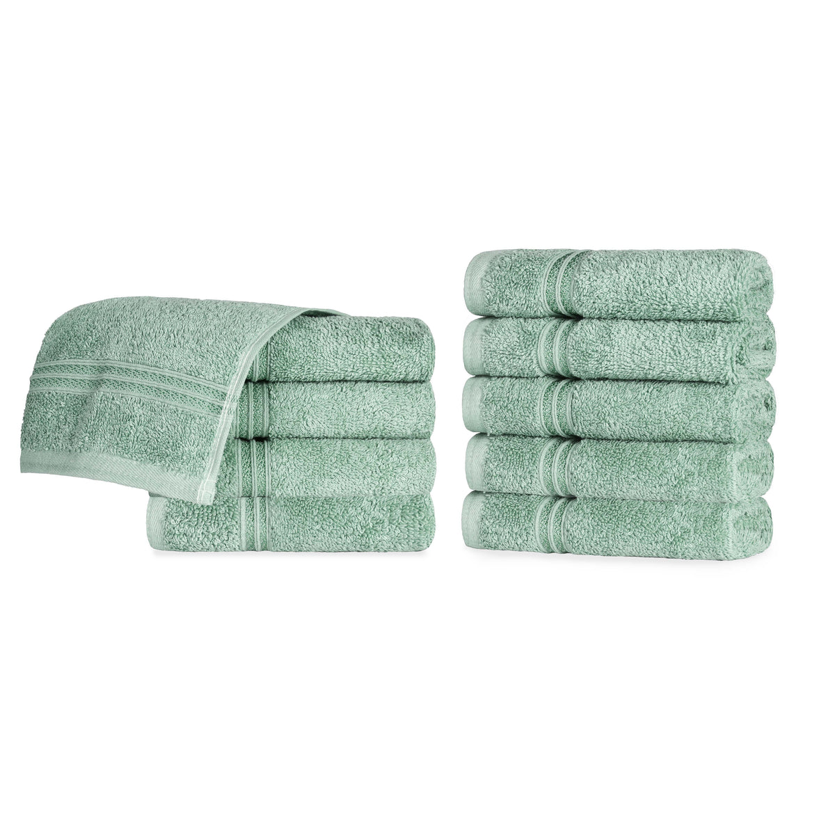 Heritage Egyptian Cotton Plush Absorbent Luxury Face Towel Set of 10