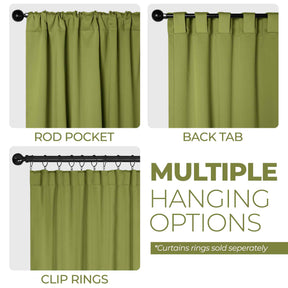 Solid Room Darkening Blackout Curtain Panels, Back Tabs, Set of 2 - Sage