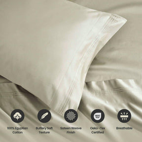 1500 Thread Count Egyptian Cotton 2 Piece Solid Pillowcase Set