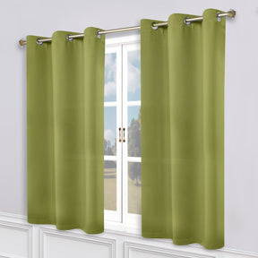 Classic Modern Solid Room Darkening Blackout Curtain Panels, Set of 2 - Sage