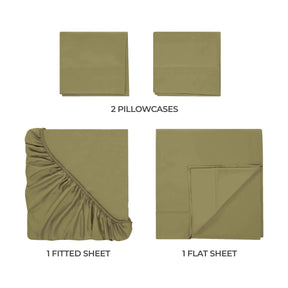 Egyptian Cotton 400 Thread Count Solid Deep Pocket Bed Sheet Set - Sage