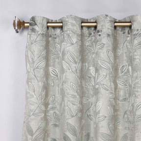 Leaves Room Darkening Washable Blackout Curtain Panels, Set of 2 - Sage