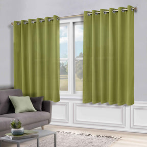 Classic Modern Solid Room Darkening Blackout Curtain Panels, Set of 2 - Sage