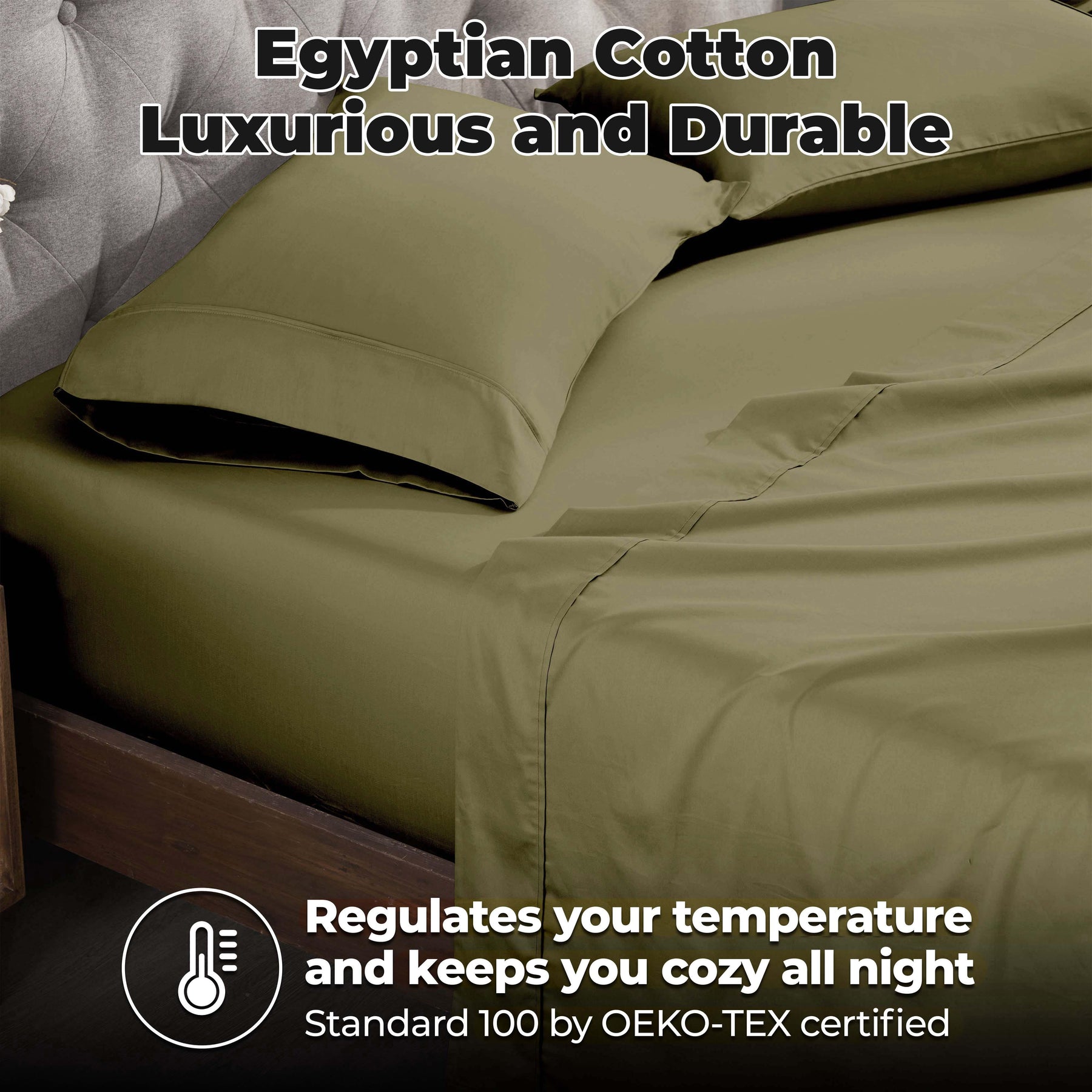 Egyptian Cotton 300 Thread Count Solid Deep Pocket Sheet Set - Sheet Set by Superior - Superior 