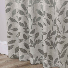 Leaves Room Darkening Washable Blackout Curtain Panels, Set of 2 - Sage