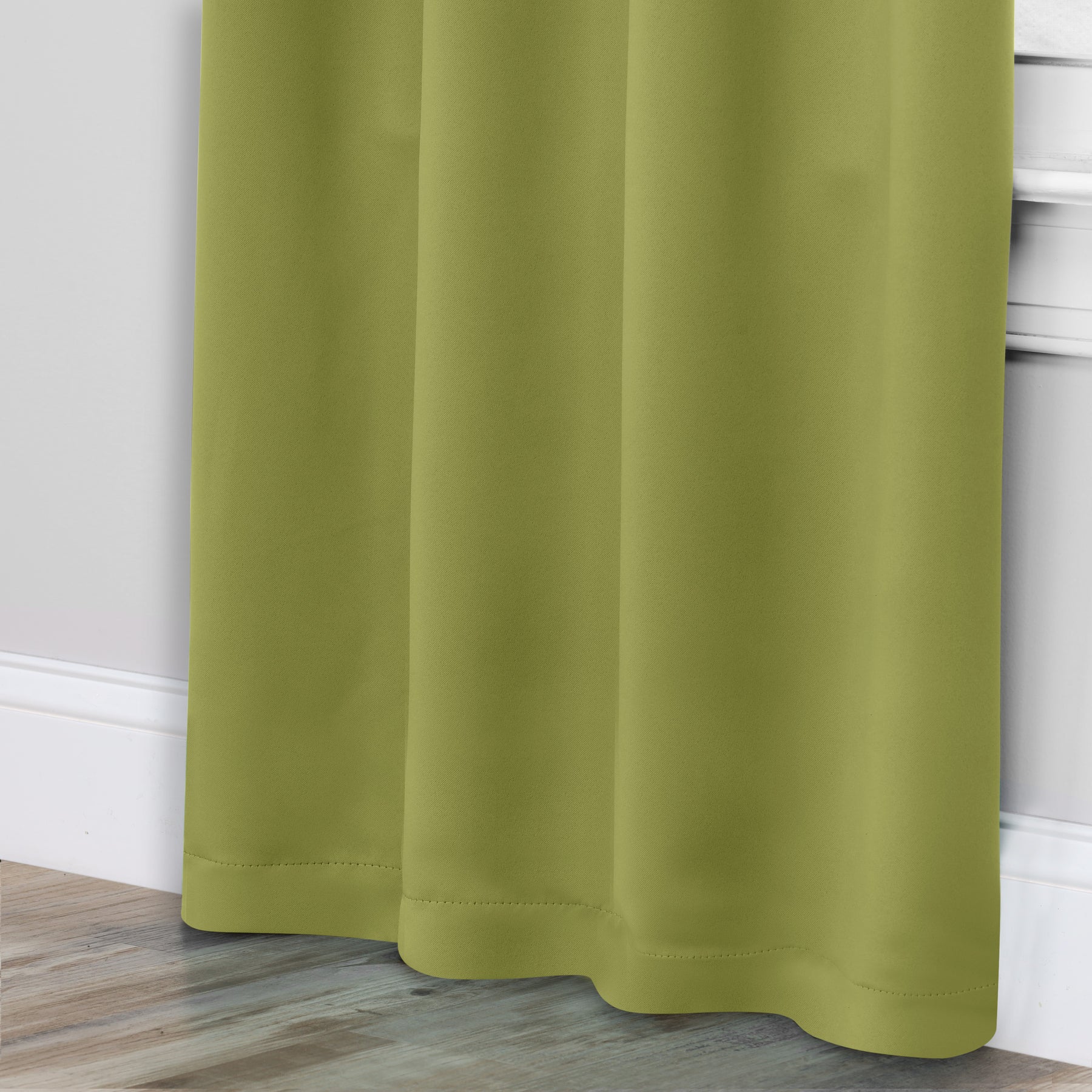 Solid Room Darkening Rod Pocket Blackout Curtain Panels, Set of 2 - Sage